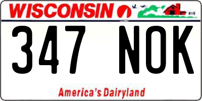 WI license plate 347NOK