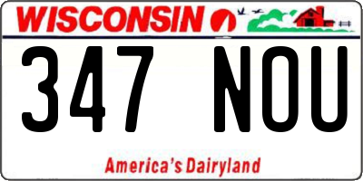 WI license plate 347NOU