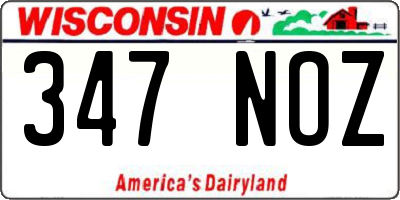WI license plate 347NOZ
