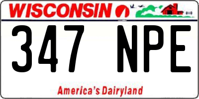 WI license plate 347NPE