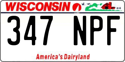WI license plate 347NPF