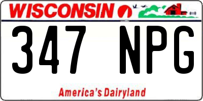 WI license plate 347NPG