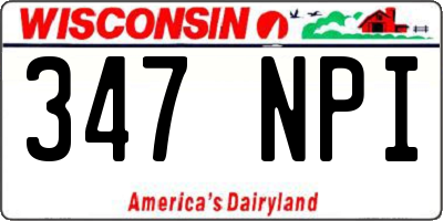 WI license plate 347NPI