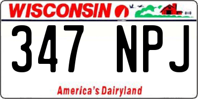 WI license plate 347NPJ
