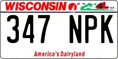 WI license plate 347NPK
