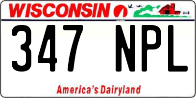 WI license plate 347NPL