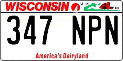 WI license plate 347NPN