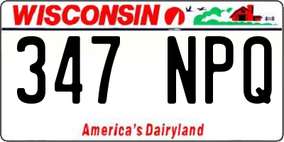 WI license plate 347NPQ