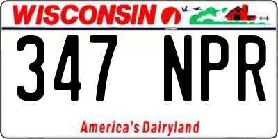WI license plate 347NPR