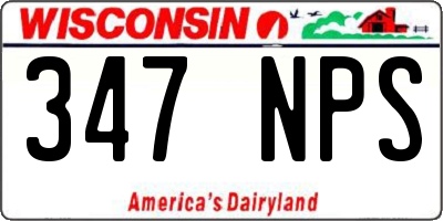 WI license plate 347NPS