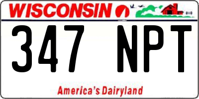 WI license plate 347NPT