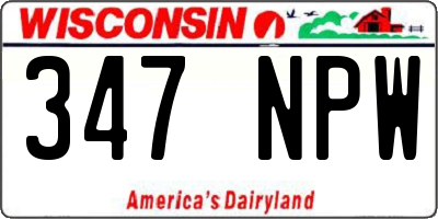 WI license plate 347NPW