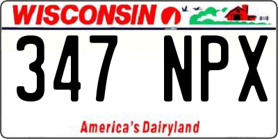 WI license plate 347NPX