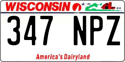 WI license plate 347NPZ