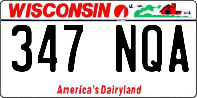 WI license plate 347NQA