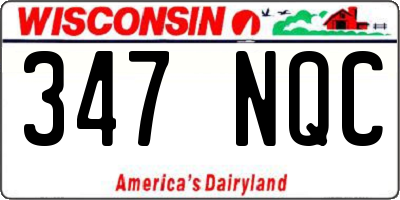 WI license plate 347NQC