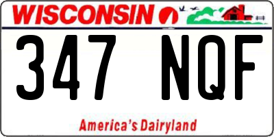 WI license plate 347NQF