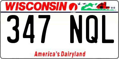 WI license plate 347NQL