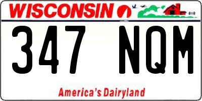 WI license plate 347NQM