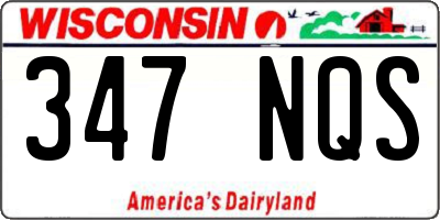 WI license plate 347NQS