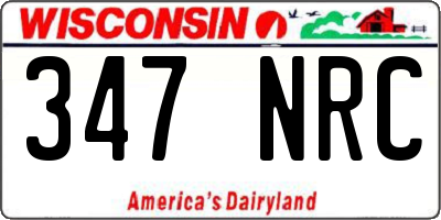WI license plate 347NRC