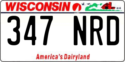 WI license plate 347NRD