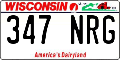 WI license plate 347NRG