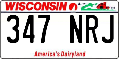 WI license plate 347NRJ