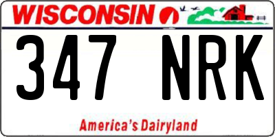 WI license plate 347NRK