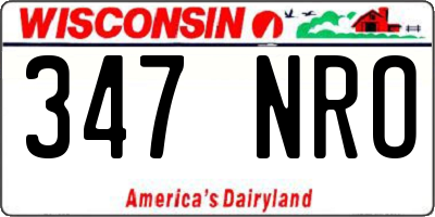 WI license plate 347NRO