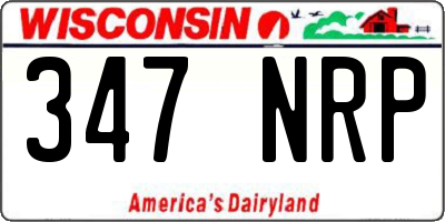 WI license plate 347NRP