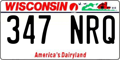 WI license plate 347NRQ