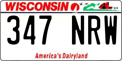 WI license plate 347NRW