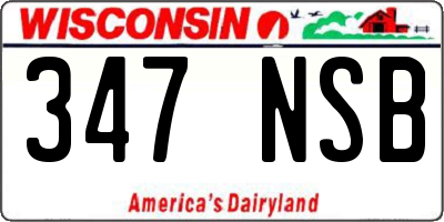 WI license plate 347NSB