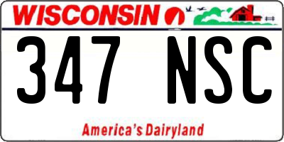 WI license plate 347NSC