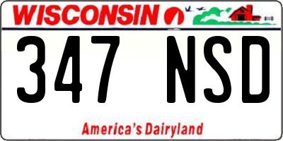 WI license plate 347NSD