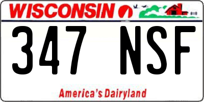 WI license plate 347NSF
