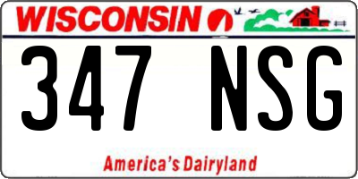 WI license plate 347NSG