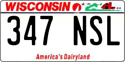 WI license plate 347NSL