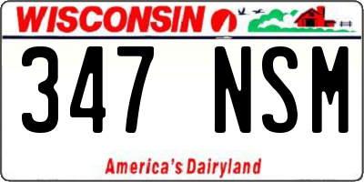 WI license plate 347NSM