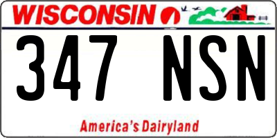 WI license plate 347NSN