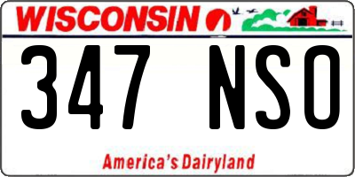 WI license plate 347NSO