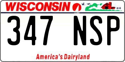 WI license plate 347NSP