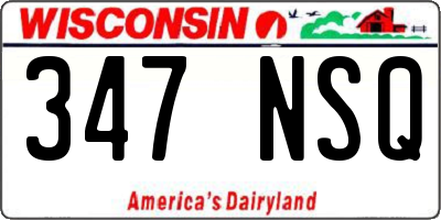 WI license plate 347NSQ