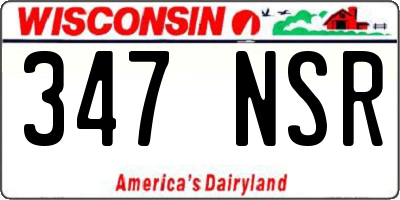 WI license plate 347NSR
