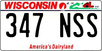 WI license plate 347NSS