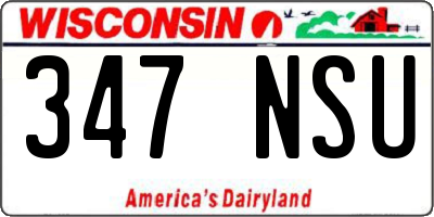 WI license plate 347NSU