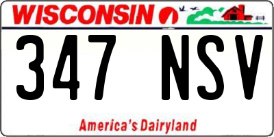 WI license plate 347NSV