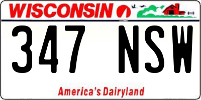 WI license plate 347NSW