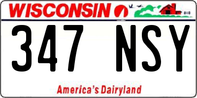 WI license plate 347NSY